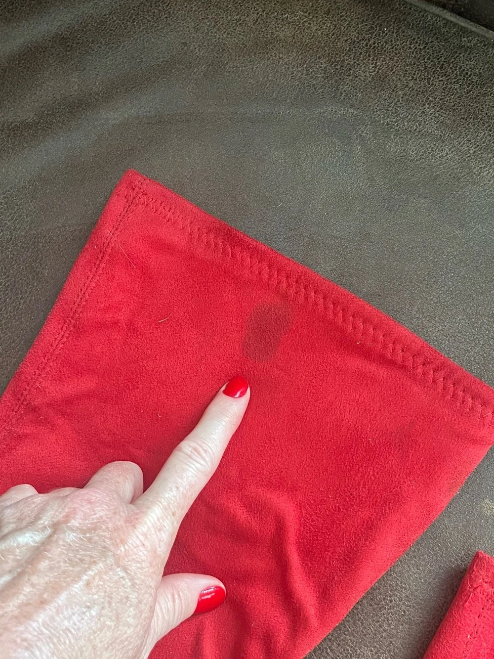 Red Suede Over-the-Knee Stiletto Boots - Women's 39 8 ?